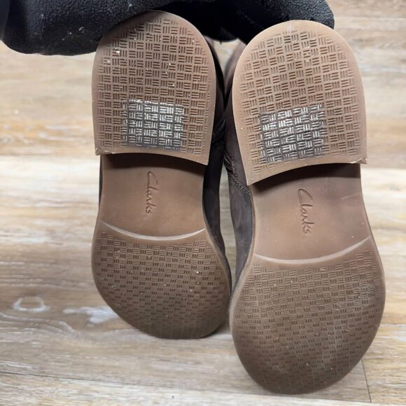 Clarks Camzin Branch Brown Leather Knee High Boots Women's SIze 7 - Picture 4 of 8